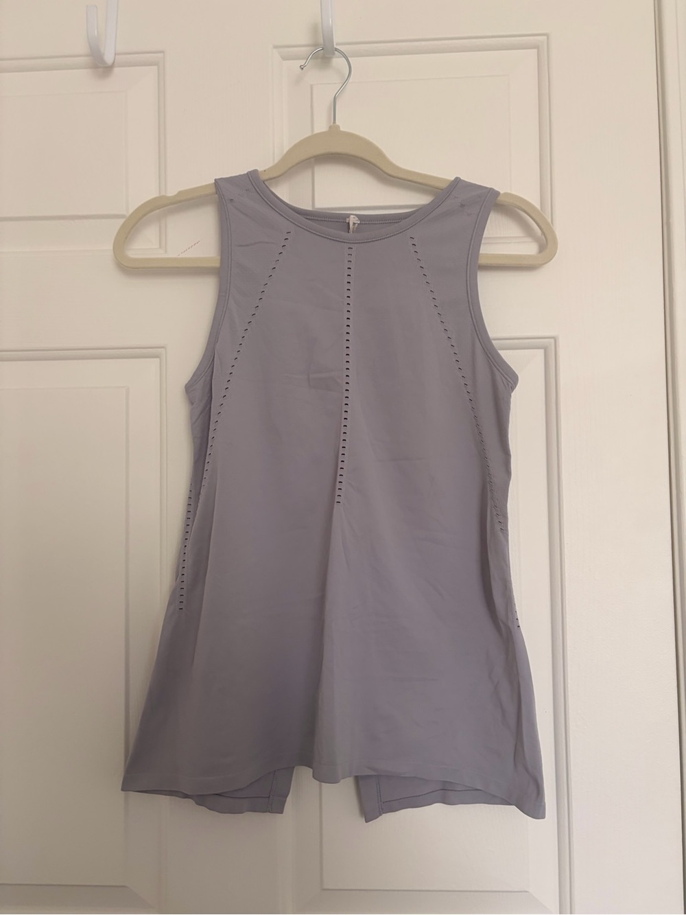 Athleta Lavender Grey Perforated Performance Tank
